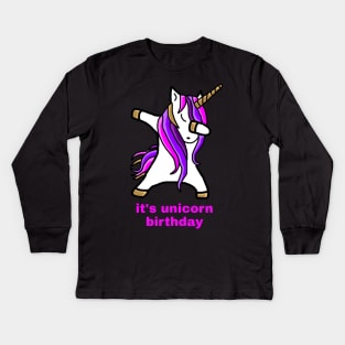 unicorn birthday Kids Long Sleeve T-Shirt